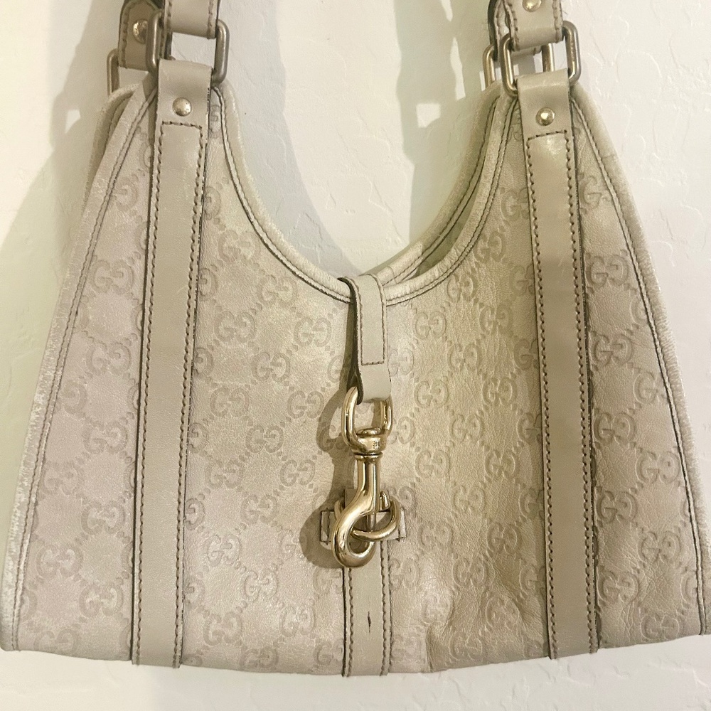 Y2K Guvcissima White Leather Hobo